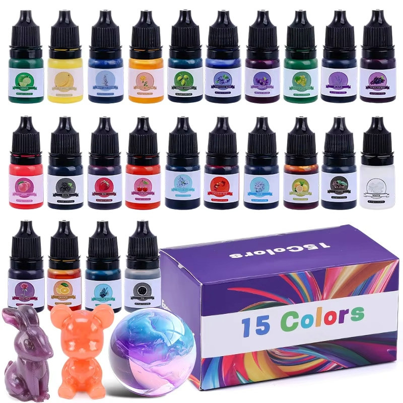 Resin Pigment Set - Epoxyhars Kleurpigment 24 Levendige Kleuren Vloeibaar