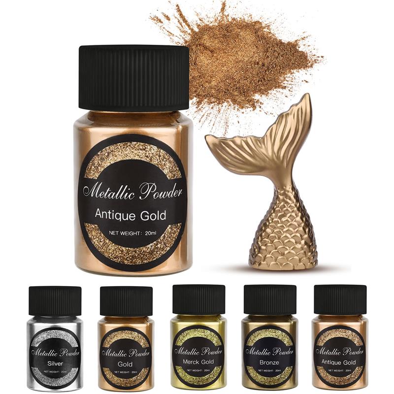 Resin Pigment Set - 20 ml Shimmer Metallic Goud Zilver
